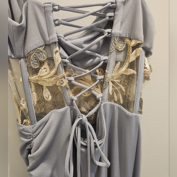 Periwinkle Blue Spaghetti Strap Maxi Dress Prom Dress - Picture 7 of 11